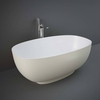 Freistehende Badewanne zwei Rückenschrägen Matt Greige 1400mm x 753mm - RAK Cloud x Hudson Reed