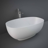 Freistehende Badewanne zwei Rückenschrägen Matt Weiß 1400mm x 753mm - RAK Cloud x Hudson Reed