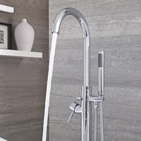 Freistehende Badewannenarmatur mit Einhebelmischer & Handbrause,  Gold,  Schwarz,  Chrom & Kupfer Finish – Hudson Reed