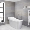 Freistehende Design-Badewanne mit erhöhter Rückenschräge,  1710mm x 745mm - Silber-Grau - Select