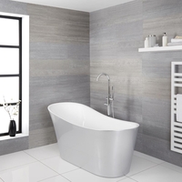 Freistehende Design-Badewanne mit erhöhter Rückenschräge,  1710mm x 745mm - Silber-Grau - Select