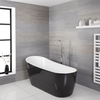 Freistehende Design-Badewanne (oval) mit erhöhter Rückenschräge - Schwarz - Nox