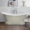 Freistehende Doppel-Badewanne mit zwei Rückenschrägen & Sockel,  175cm x 73cm – Farbe wählbar – Ryther Hudson Reed