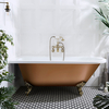 Freistehende Eck-Badewanne,  1685mm x 750mm Linksbündig in Kupfer Metallic mit Füßen in gebürstetem Gold - Retro - Oxford von Hudson Reed