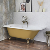 Freistehende Eck-Badewanne mit einer Rückenschräge,  1685mm x 750mm Linksbündig in Gelb mit Füßen in gebürstetem Gold - Halb - Hudson Reed