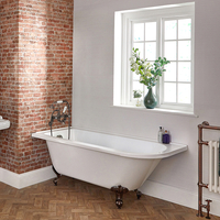 Freistehende Eckbadewanne,  Füße in geölter Bronze,  Links- oder Rechtsbündig – 1685mm x 750mm – Oxford Hudson Reed
