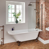 Freistehende Eckbadewanne mit Aufsatz & Füße in Bronze,  1685mm x 750mm – Links- oder Rechtsbündig – Oxford Hudson Reed