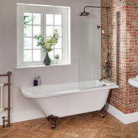 Freistehende Eckbadewanne mit Aufsatz & Füße in Bronze,  1685mm x 750mm – Links- oder Rechtsbündig – Oxford Hudson Reed