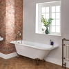 Freistehende Eckbadewanne mit Füßen in gebürstetem Gold,  1685mm x 750mm – Links- oder Rechtsbündig – Oxford Hudson Reed