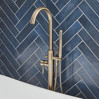 Freistehende Einhebel Badewannenarmatur inkl. Handbrause,  Antikes Messing/Gold Finish - Mont Hudson Reed