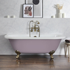 Freistehende Vorwand-Badewanne,  2 personen,  1685mm x 780mm in Lila mit Füßen in gebürstetem Gold - Richmond von Hudson Reed