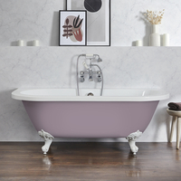 Freistehende Vorwand-Badewanne,  2 personen,  1685mm x 780mm in Lila mit Füßen in Weiß - Richmond von Hudson Reed