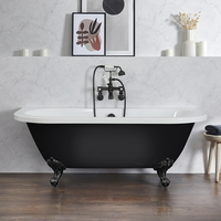 Freistehende Vorwand-Badewanne,  2 personen,  1685mm x 780mm in Schwarz mit Füßen in Schwarz - Richmond von Hudson Reed