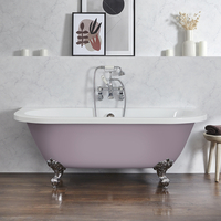 Freistehende Vorwand-Badewanne mit zwei Rückenschrägen,  1685mm x 780mm in Lila (Lupin Purple) mit Füßen in Chrom - Richmond