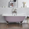 Freistehende Vorwand-Badewanne mit zwei Rückenschrägen,  1685mm x 780mm in Lila (Lupin Purple) mit Füßen in geölter Bronze - Richmond