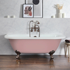 Freistehende Vorwand-Badewanne mit zwei Rückenschrägen,  1685mm x 780mm in Rosa (Camelia Pink) mit Füßen in geölter Bronze - Richmond