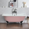 Freistehende Vorwand-Badewanne mit zwei Rückenschrägen,  1685mm x 780mm in Rosa (Camelia Pink) mit Füßen in Schwarz - Richmond