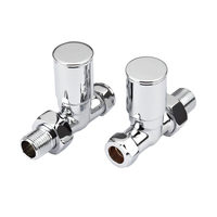 Gerade manuelle Heizkörperventile (Paar) für 15mm Kupferrohre,  Chrom