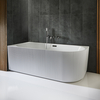 Gerillte Eck-Badewanne 170cm x 80cm Linksbündig,  mit zwei Rückenschrägen - Florence Hudson Reed