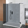 Getönte Walk-In Dusche in Schwarz mit 2 Seiten,  Duschtasse in Weiß,  von 110cm x 70cm – Nox-Luna Hudson Reed