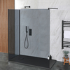 Getönte Walk-In Dusche in Schwarz,  mit 2 Seiten und Duschtasse in Schieferoptik,  von 110cm x 70cm & Farbe wählbar – Nox-Luna Hudson Reed