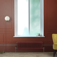 Gliederheizkörper (2-säulig),  horizontal - H 300mm x B 1010mm x T 68mm - Rot (Booth Red) – Regent von Hudson Reed