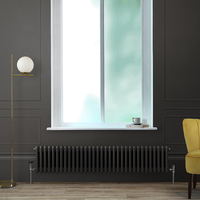 Gliederheizkörper (2-säulig),  horizontal - H 300mm x B 1505mm x T 68mm - Grau (Carbon Grey) – Regent von Hudson Reed