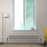 Gliederheizkörper (2-säulig),  horizontal - H 300mm x B 1505mm x T 68mm - Rosa (Rose Petal Pink) – Regent von Hudson Reed