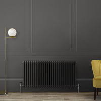 Gliederheizkörper (2-säulig),  horizontal - H 600mm x B 1190mm x T 68mm - Grau (Carbon Grey) – Regent von Hudson Reed