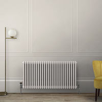 Gliederheizkörper (2-säulig),  horizontal - H 600mm x B 1190mm x T 68mm - Weiß (Pearl White) – Regent von Hudson Reed