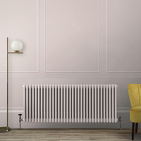 Gliederheizkörper (2-säulig),  horizontal - H 600mm x B 1505mm x T 68mm - Rosa (Rose Petal Pink) – Regent von Hudson Reed