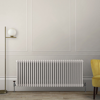 Gliederheizkörper (2-säulig),  horizontal - H 600mm x B 1505mm x T 68mm - Weiß (Pearl White) – Regent von Hudson Reed