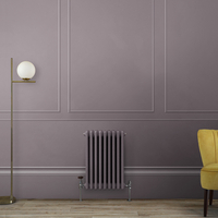 Gliederheizkörper (2-säulig),  horizontal - H 600mm x B 425mm x T 68mm - Lila (Dahlia Purple) – Regent von Hudson Reed