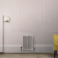 Gliederheizkörper (2-säulig),  horizontal - H 600mm x B 425mm x T 68mm - Rosa (Rose Petal Pink) – Regent von Hudson Reed