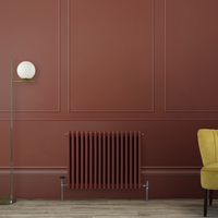 Gliederheizkörper (2-säulig),  horizontal - H 600mm x B 785mm x T 68mm - Rot (Booth Red) – Regent von Hudson Reed