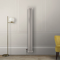 Gliederheizkörper (2-säulig),  vertikal 1800mm x 200mm Weiß (Pearl White) - Hudson Reed Regent