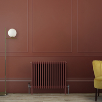 Gliederheizkörper (3-säulig),  horizontal - H 500mm x B 785mm x T 100mm - Rot (Booth Rot) - Regent