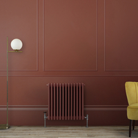 Gliederheizkörper (3-säulig),  horizontal - H 600mm x B 605mm x T 100mm - Rot (Booth Red) - Regent