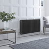Gliederheizkörper 4-lagig Horizontal Anthrazit 600mm x 1042mm 2225 Watt - Stelrad Regal von Hudson Reed