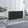 Gliederheizkörper 4-lagig Horizontal Anthrazit 600mm x 1272mm 2730 Watt - Stelrad Regal von Hudson Reed
