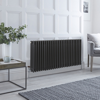 Gliederheizkörper 4-lagig Horizontal Anthrazit 600mm x 1272mm 2730 Watt - Stelrad Regal von Hudson Reed