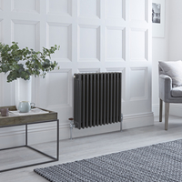 Gliederheizkörper 4-lagig Horizontal Anthrazit 600mm x 628mm 1314 Watt - Stelrad Regal von Hudson Reed