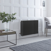 Gliederheizkörper 4-lagig Horizontal Anthrazit 600mm x 858mm 1819 Watt - Stelrad Regal von Hudson Reed