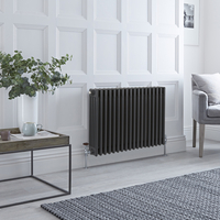 Gliederheizkörper 4-lagig Horizontal Anthrazit 600mm x 858mm 1819 Watt - Stelrad Regal von Hudson Reed