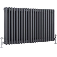 Gliederheizkörper 60x99cm 1794W 3-lagig Anthrazit,  Stahl - Regent,  von Hudson Reed