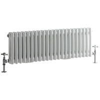 Gliederheizkörper Horizontal 2 Säulen Nostalgie Weiß 300mm x 1013mm 700W,  von Hudson Reed