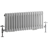 Gliederheizkörper Horizontal 2 Säulen Nostalgie Weiß 300mm x 788mm 541W,  von Hudson Reed