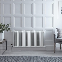 Gliederheizkörper Horizontal 2 Säulen Nostalgie Weiß 600mm x 1190mm 1476W - Regent