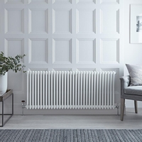 Gliederheizkörper Horizontal 2 Säulen Nostalgie Weiß 600mm x 1505mm 1873W - Regent