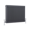 Gliederheizkörper Horizontal 3 Säulen Nostalgie Anthrazit 1386W 600x765mm,  von Hudson Reed